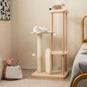 Multi-level Modern Cat Tower with Scratching Board and Post