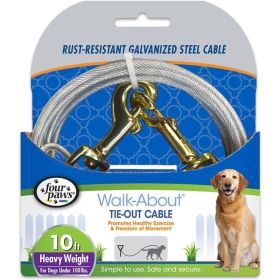 Four Paws Dog Tie Out Cable Heavy Weight (Option: 10' Long Cable)