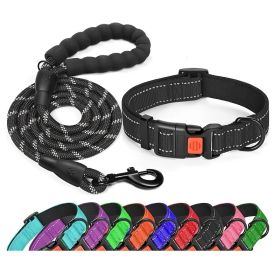 No Pull Dog Harness; Adjustable Nylon Dog Vest & Leashes For Walking Training; Pet Supplies (Color: black)